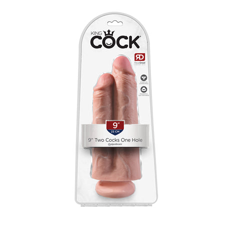 64975 King Cock 9 Two Cocks One Hole - Flesh - Image 1