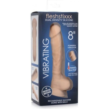 Fleshstixxx Vibrating Rechargeable Dong 8 In. Light