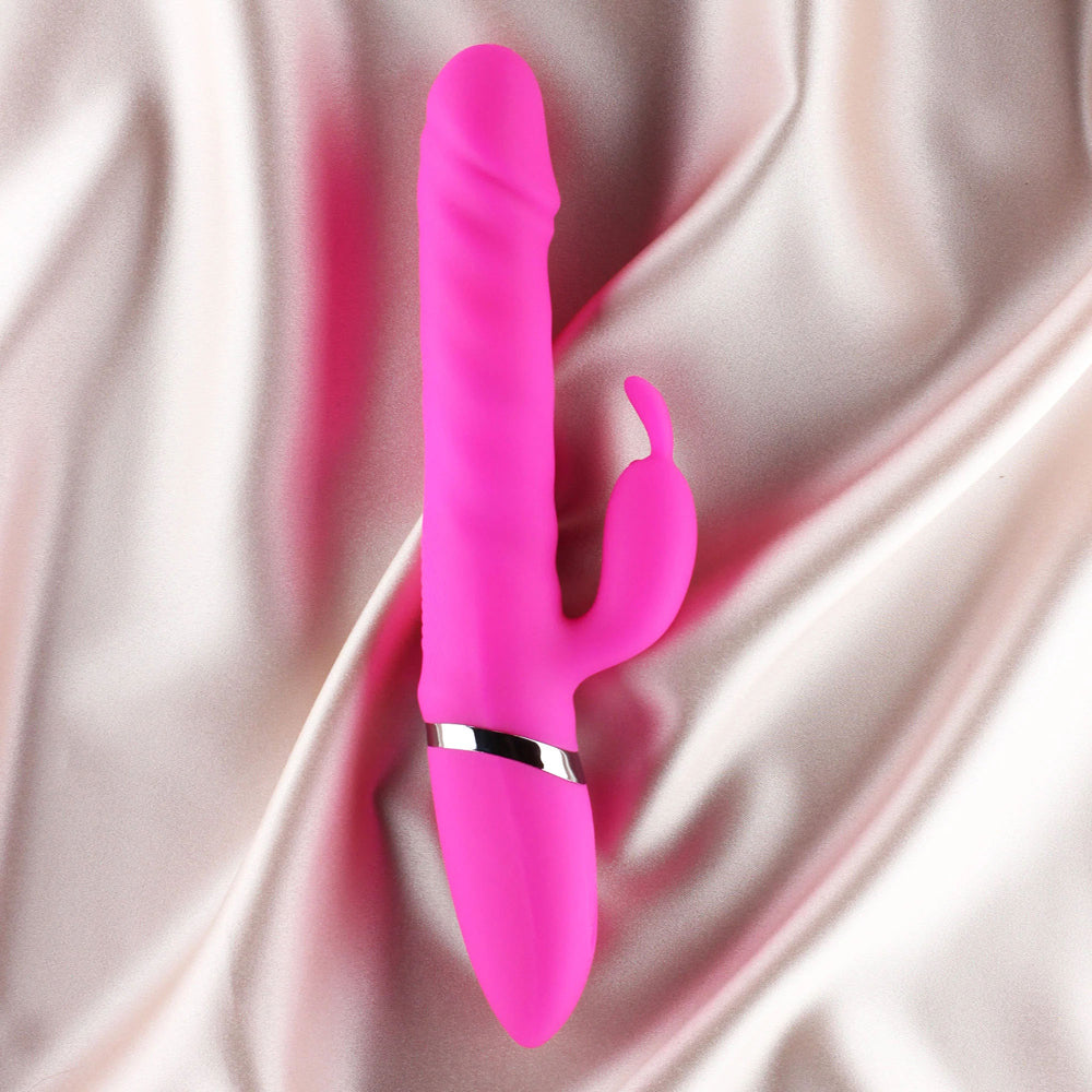 716715771547 Ruby Thrusting Rabbit Vibrator Pink - Image 1