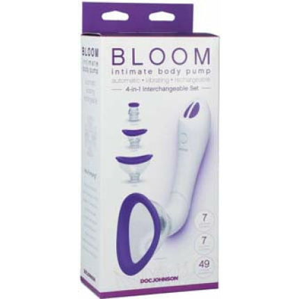 Bloom Intimate Body Automatic Vibrating Rechargeable Pump - Purple/White