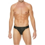 Premium Leather Zipper Front Jock L/xl Black