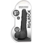 Realrock Skin 9 In. Dildo With Balls Black - Image 2