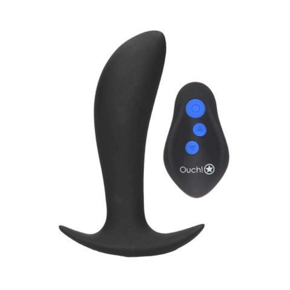 7423522560563_1 E-stim & Vibrating Butt Plug With Wireless Remote Black - Image 1