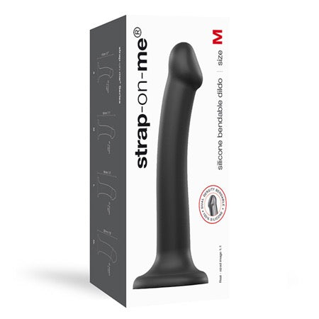 75861 Strap On Me Silicone Bendable Dildo Medium - Black - Image 1