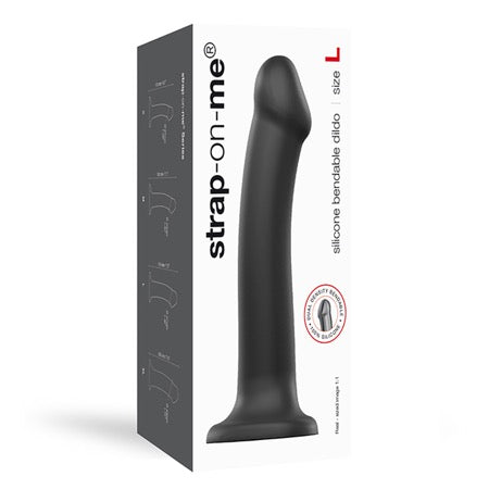 75862 Strap On Me Silicone Bendable Dildo Large - Black - Image 1