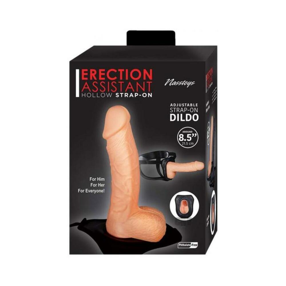 Erection Assistant Hollow Strap-on 8.5 In. White