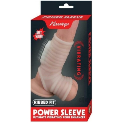 Vibrating Power Sleeve Ribbed Fit Wht