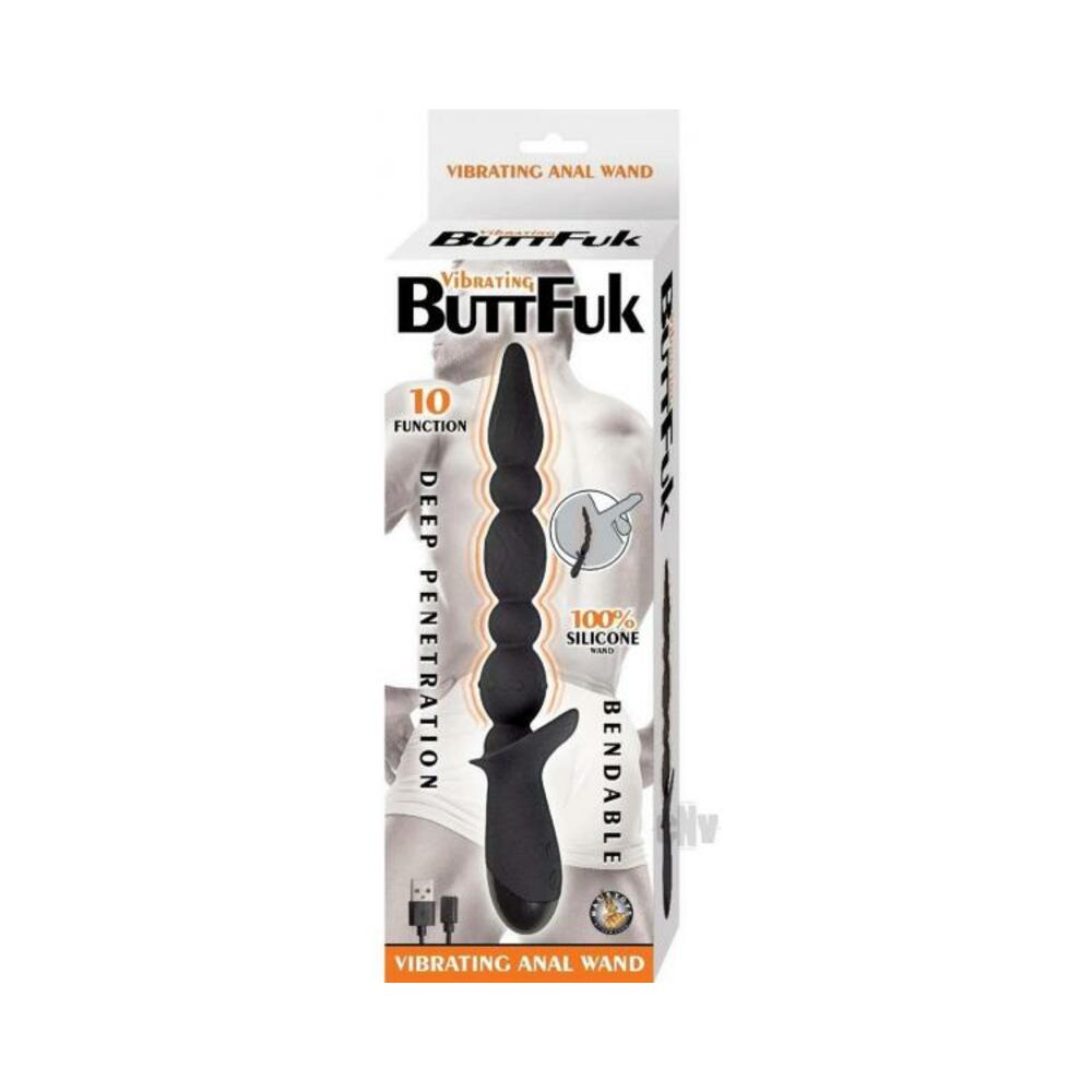 782631313505_1 Vibrating Buttfuk Vibrating Anal Wand Black - Image 1