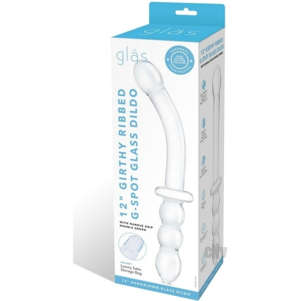 Girthy Rib Gspot Glass Dildo Handle