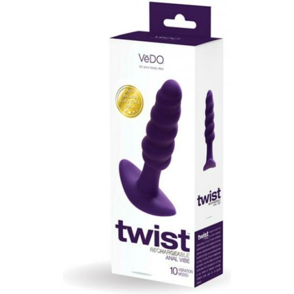 Vedo Twist Rechargeable Anal Plug - Purple