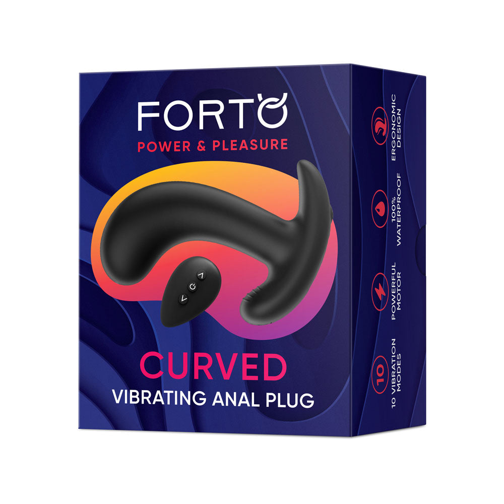 810119282965 Curved Vibrating Plug Black - Image 1