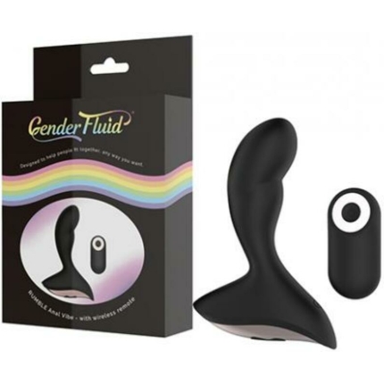 Gender Fluid Rumble Anal Vibe W/remote - Black