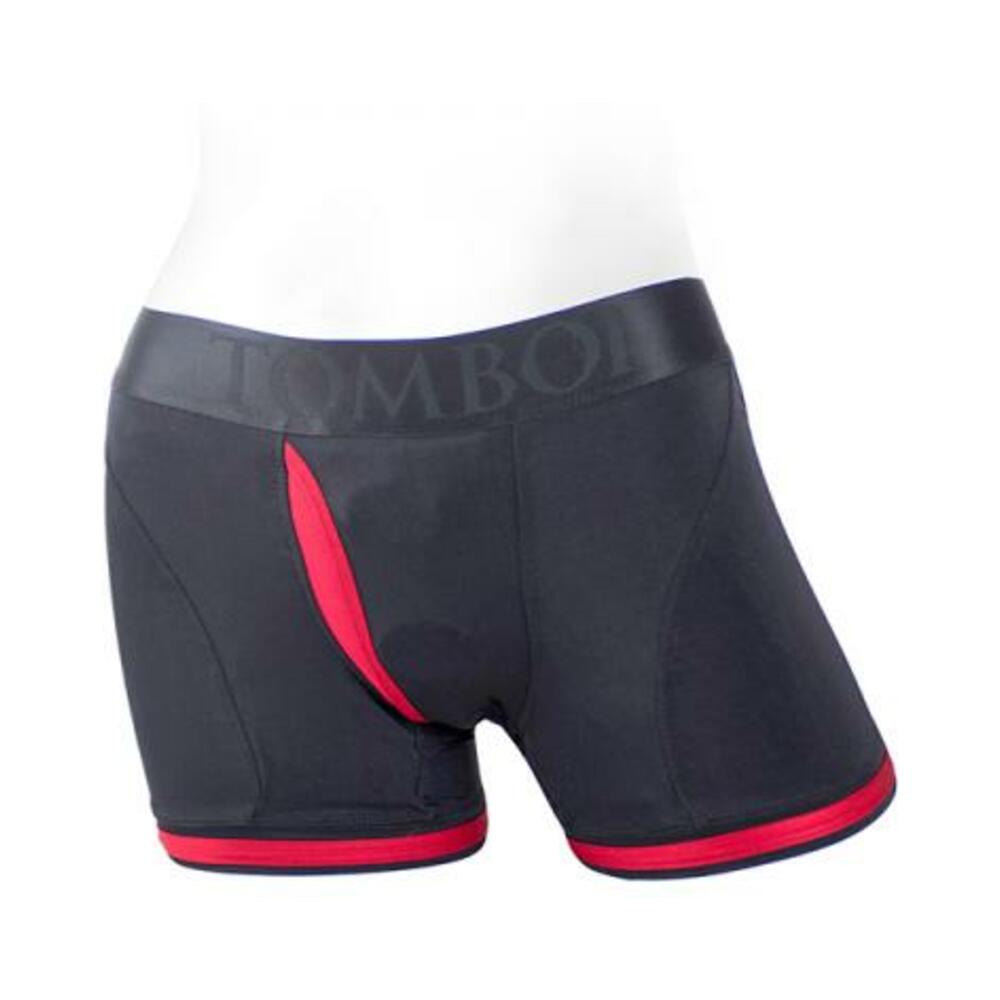 815952013622_1 Spareparts Tomboii Nylon Boxer Briefs Harness Black/red Size Xxs - Image 1