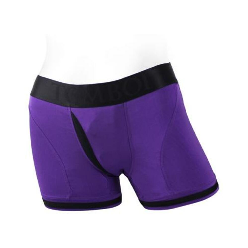 815952013783_1 Spareparts Tomboii Nylon Boxer Briefs Harness Purple/black Size 2xl - Image 1