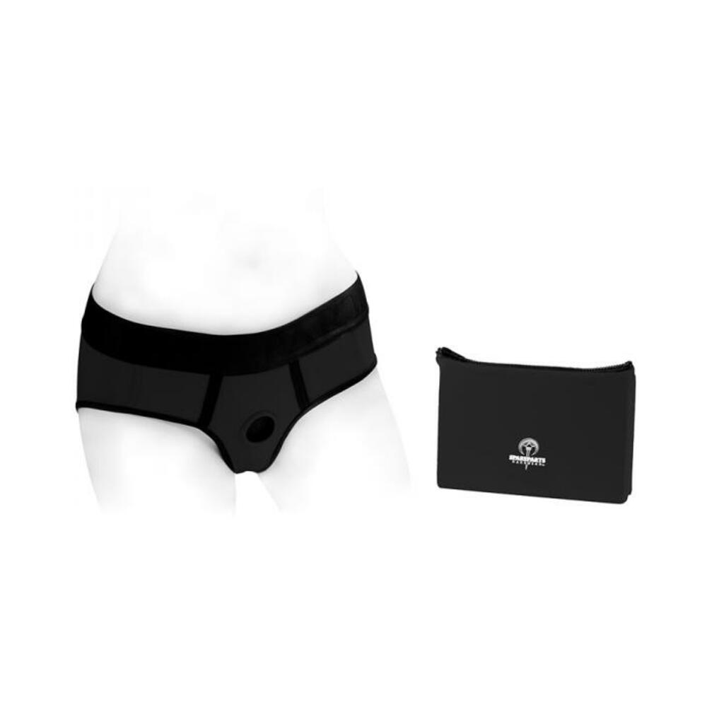815952014018_1 Spareparts Tomboi Nylon Briefs Harness Black Size S - Image 1