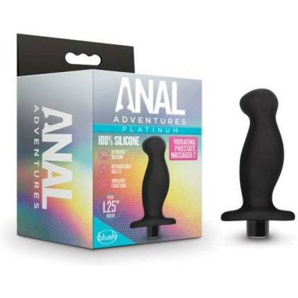 Anal Adventuresplatinum- Silicone Vibrating Prostate Massager 02- Black