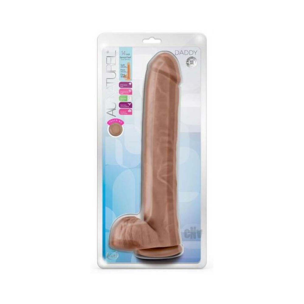 Au Naturel Daddy Dildo 14 In. Mocha