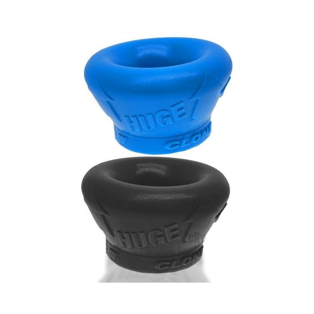 840215122032_1 Oxballs Clone Duo Huge 2-pack Ballstretcher Silicone Marine Huge Blue/black - Image 1