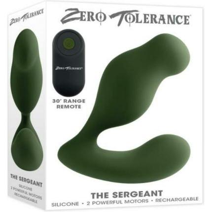 Zero Tolerance The Sergeant Rechargeable Vibrating Prostate Anal Vibe Silicone Green