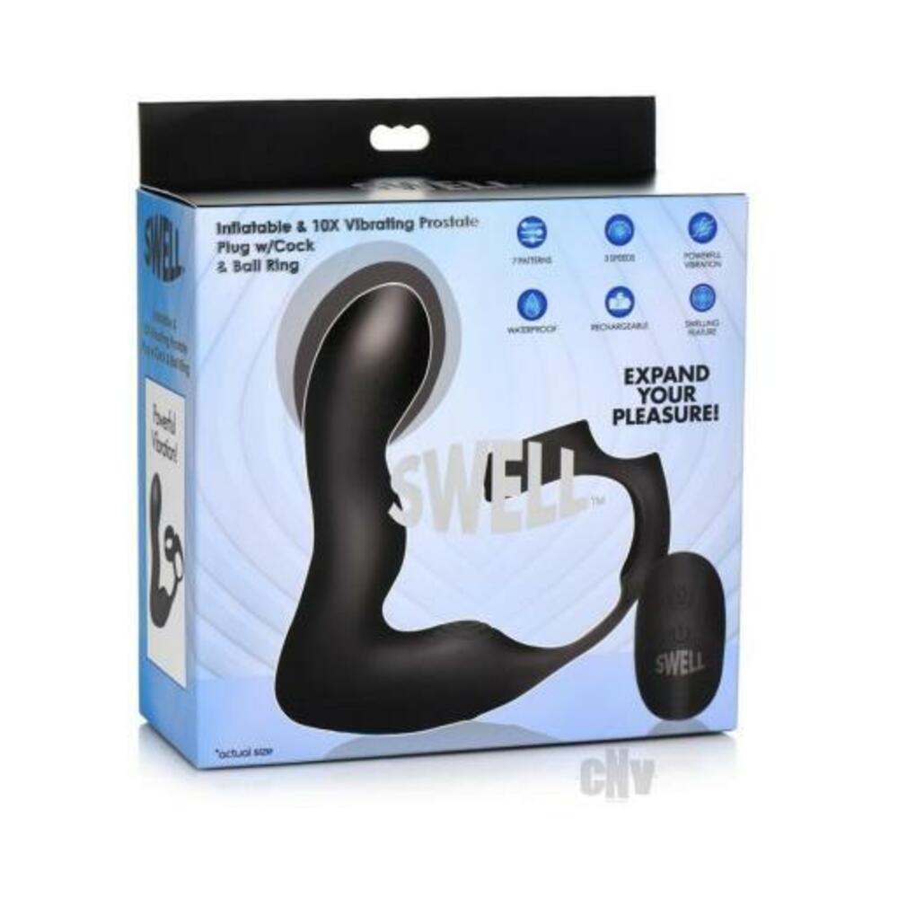 848518047557_1 Swell Inflate Vibe Plug W/cock Ball Ring - Image 1