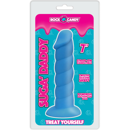 Rock Candy Suga Daddy 7 Silicone Dildo - Blue
