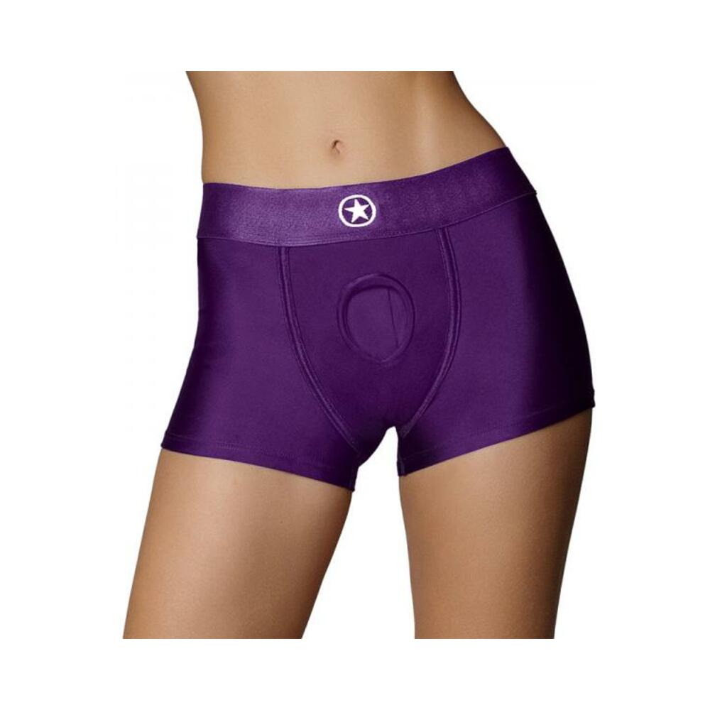 8714273052919_1 Ouch! Vibrating Strap-on Boxer Purple Xs/s - Image 1