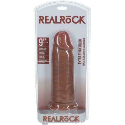 Realrock Extra Thick 9 In. Dildo Tan