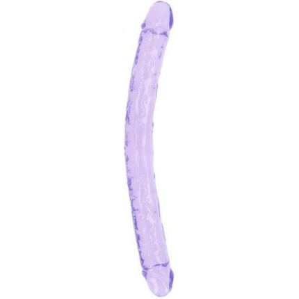 Realrock Crystal Clear Double Dong 18 In. Dual-ended Dildo Purple