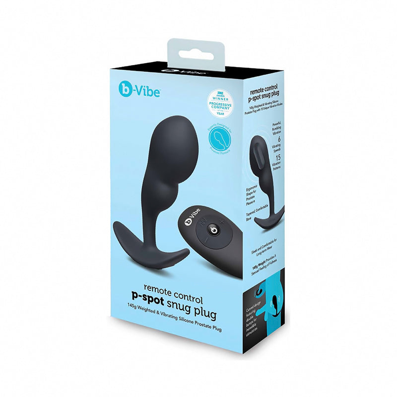 91437 b-Vibe Vibrating P-Spot Snug Plug Large with Rechargeable Remote Control - Image 1
