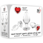 Adam & Eve Red Heart Gem Glass Plug Set - Image 3