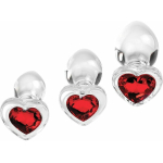 Adam & Eve Red Heart Gem Glass Plug Set - Image 2