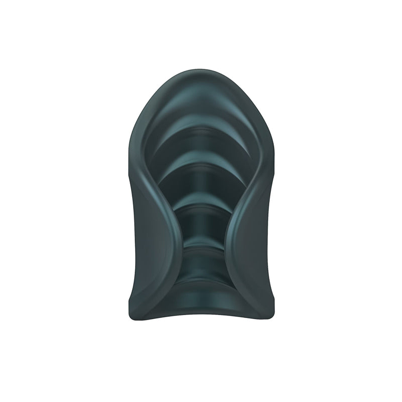 93724 MAN WAN Starter Travel Size Silicone Vibrating Masturbator Pine Grey - Image 1