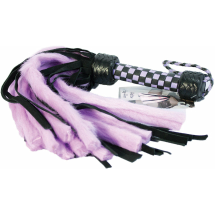 Suede and Fluff MINI Flogger - 18 - Purple/Black