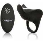 Silicone Rechargeable Remote Pleasurizer Ring Black