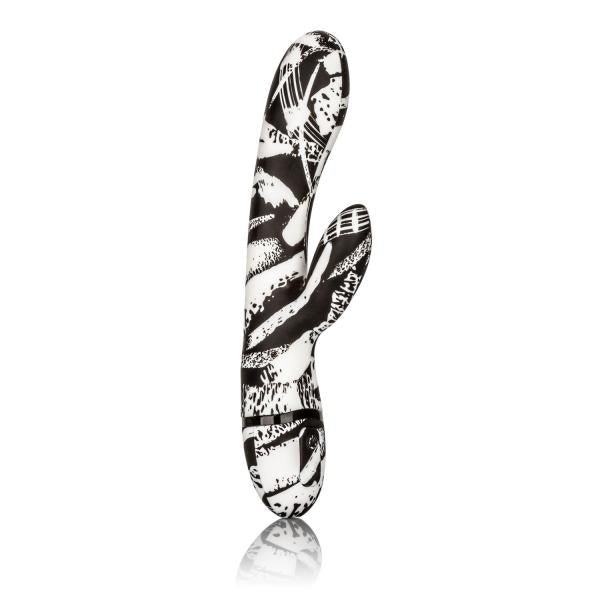 CNVEF-ESE-4412-35-3_21542403793 Hype Dual Wand Rabbit Style Vibrator Black White - Image 1