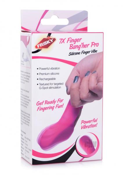 CNVEF-EXR-AG543-PNK60acbdb125d21 7x Finger Bang Her Pro Silicone Vibrator - Pink - Image 1