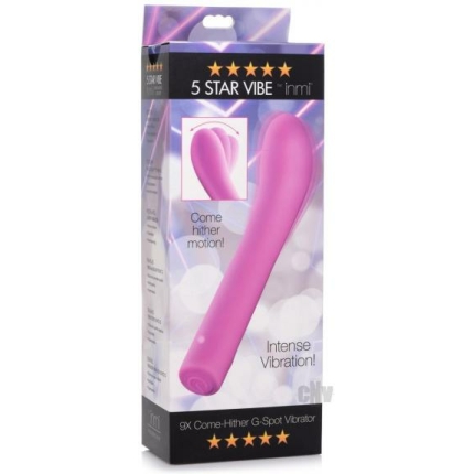 5 Star 9x Come-hither G-spot Silicone Vibrator - Pink
