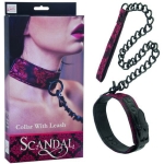 Scandal Collar With Leash Red Black O/S - Image 2