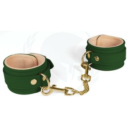 Spartacus Pu Ankle Cuffs W/plush Lining - Green