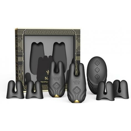 Zalo Nave Vibrating Nipple Clamps - Obsidian Black