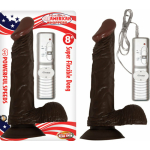 All American Whopper 8 inches Vibrating Dildo, Balls Brown - Image 2