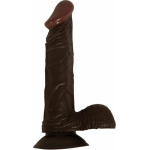 All American Whopper 8 inches Vibrating Dildo, Balls Brown