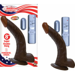 American Whopper 8in Curved Vibrating Dong, Balls - Image 2