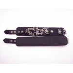 Rouge Plain Leather Wrist Cuffs Black - Image 2