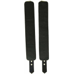 Rouge Plain Leather Wrist Cuffs Black - Image 3