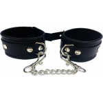Rouge Plain Leather Wrist Cuffs Black