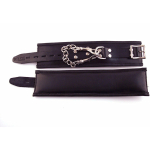 Rouge Padded Leather Wrist Cuffs Black - Image 2
