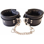 Rouge Padded Leather Wrist Cuffs Black