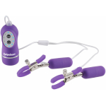 Fetish Fantasy Vibrating Nipple Clamps Purple