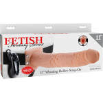 Fetish Fantasy 11 inches Vibrating Hollow Strap On Beige - Image 3